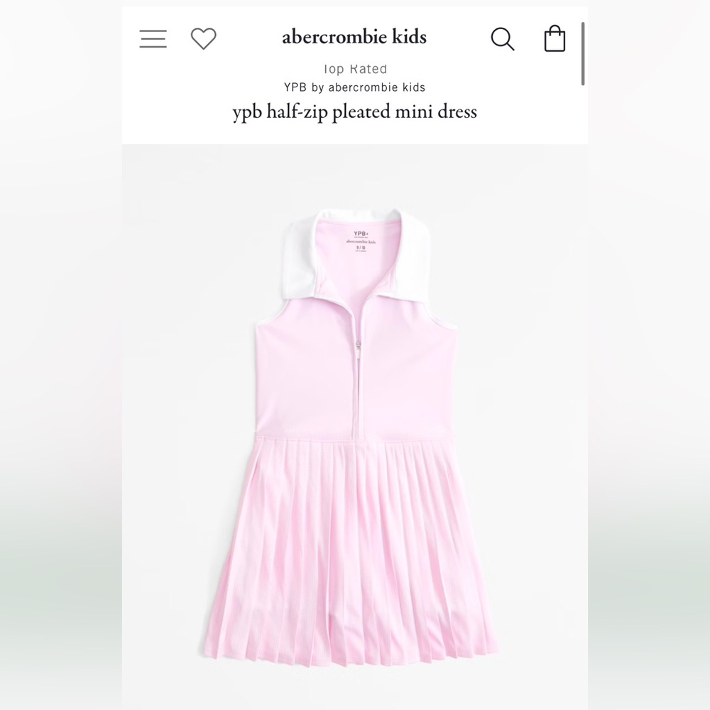 NWT Abercrombie Kids Girls YPB Half-zip pleated mini dress- -Size 9/10 -Preppy
